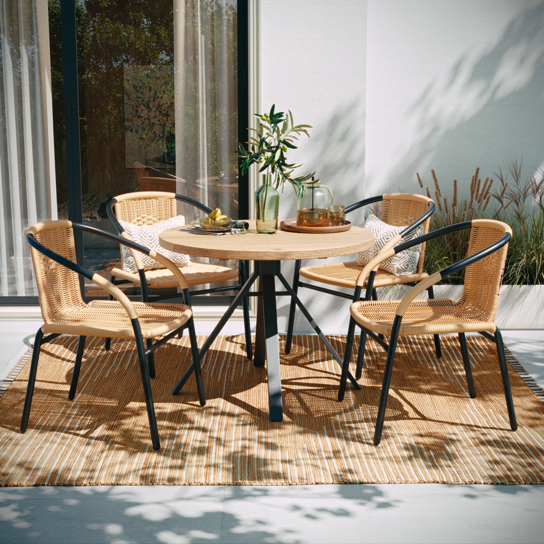 Arthor Rattan Indoor/Outdoor Stacking Restaurant Chairs by Flash Furniture